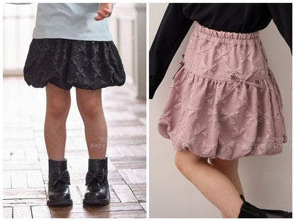 日本童裝 aF#a325 蝴蝶結泡泡短裙 110-160cm 女童款 秋季 SKIRTS
