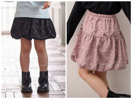 日本童裝 aF#a325 蝴蝶結泡泡短裙 110-160cm 女童款 秋季 SKIRTS