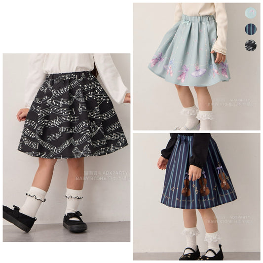 日本童裝 aF#a325 可愛印花短裙 110-160cm 女童款 秋季 SKIRTS