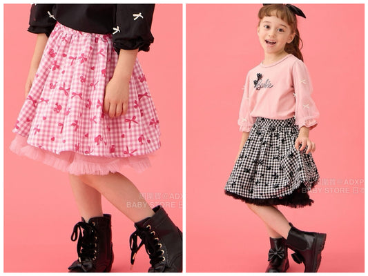 Japanese children's clothing aF#a325 Floral tulle dress 100-150cm Girls summer dresses for interviews/banquets/performances 