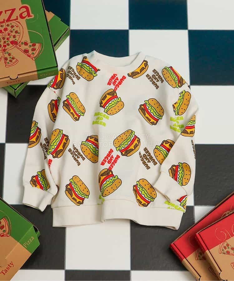 日本童裝 BREEZE 美國餐廳印花衛衣 80-140cm 女童款 冬季 TOPS