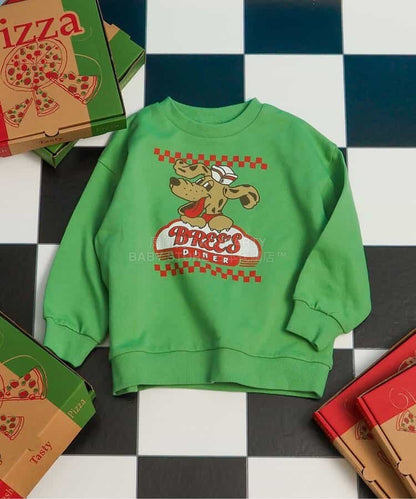 日本童裝 BREEZE 美國餐廳印花衛衣 80-140cm 女童款 冬季 TOPS