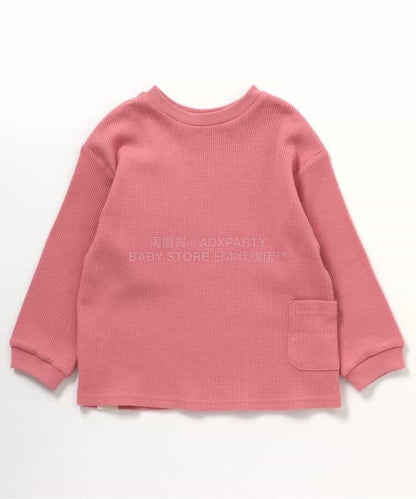 日本童裝 BREEZE 2Way 前後兩著 華夫格長款上衣 80-140cm 男童款/女童款 冬季 TOPS