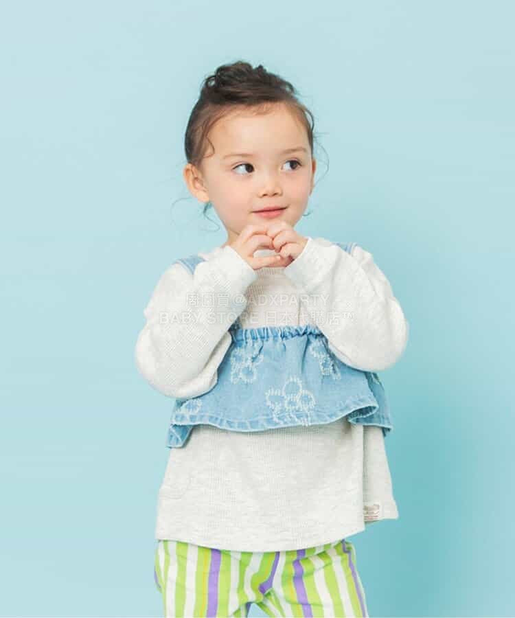 日本童裝 BREEZE 2Way 前後兩著 華夫格長款上衣 80-140cm 男童款/女童款 冬季 TOPS