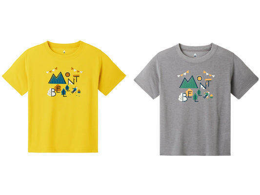 Japanese children's clothing mont-bell UV protection / quick-drying / durable / breathable / odor suppression route asking / forest show / Hokkaido killer whale pattern top XS-XL adult summer TOPS 