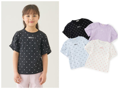 日本童裝 Ly# mine  防UV 防污系列 接觸冷感 【綿100％不易變形】刺繡字母上衣 90-150cm 女童款 夏季 TOPS