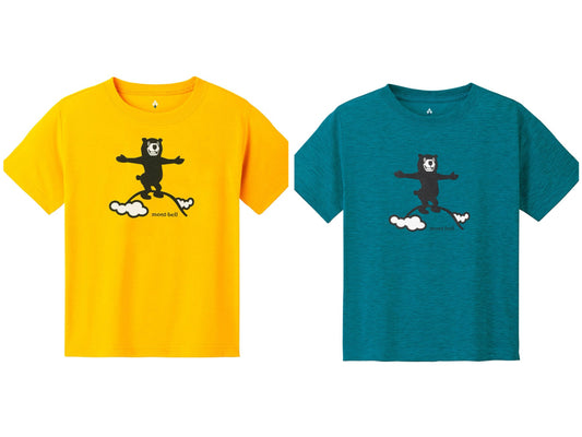 Japanese children's clothing mont-bell UV protection / quick-drying / durable / breathable / odor suppression route asking / forest show / Hokkaido killer whale pattern top XS-XL adult summer TOPS 