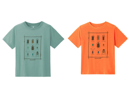 Japanese children's clothing mont-bell UV protection / quick-drying / durable / breathable / odor suppression route asking / forest show / Hokkaido killer whale pattern top XS-XL adult summer TOPS 