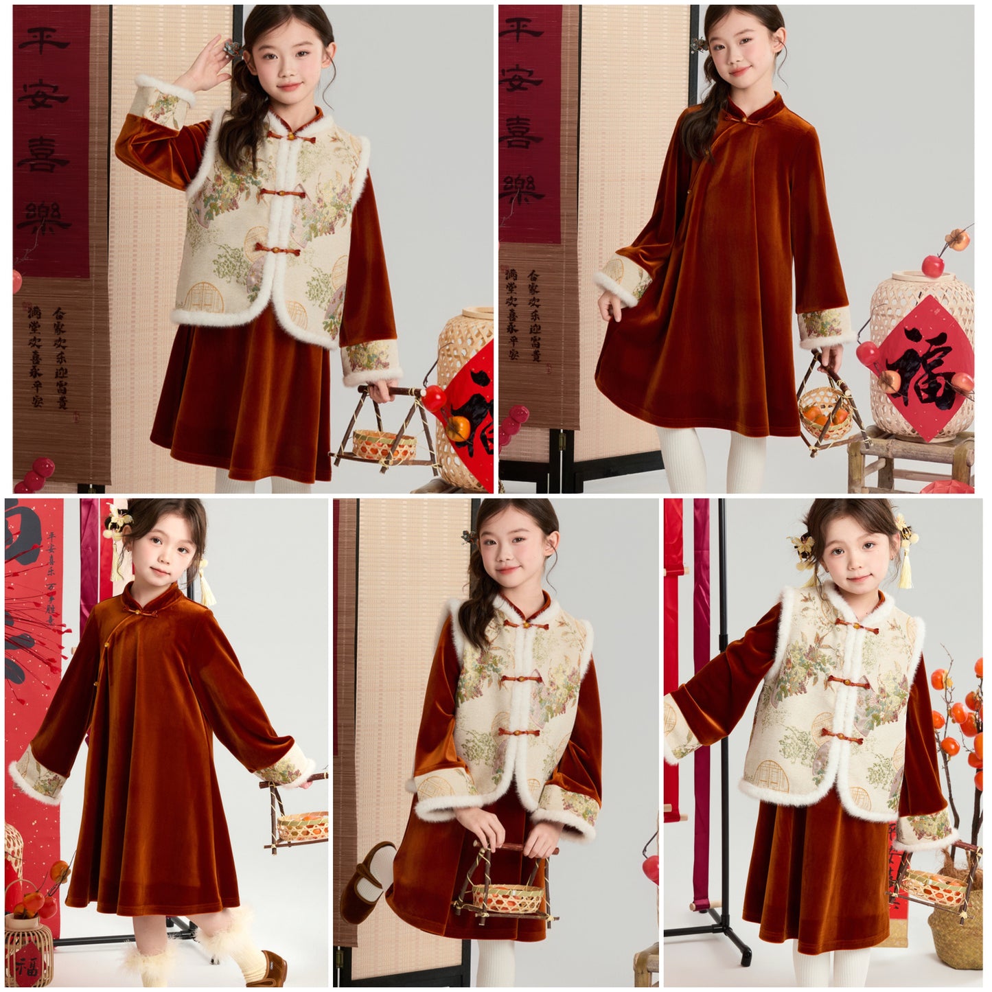 新年童裝 可愛甜美拜年套裝 110-170cm 女童款 新年中式華服唐裝 新春馬年 2026年