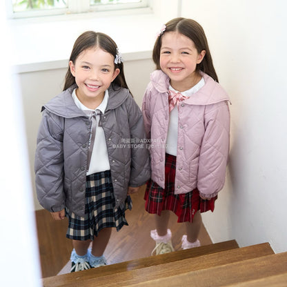 日本童裝 Ly# mine 可拆卸水手領絎縫夾棉外套 100-150cm 女童款 冬季 (適合初秋、香港平均溫度）OUTERWEAR 