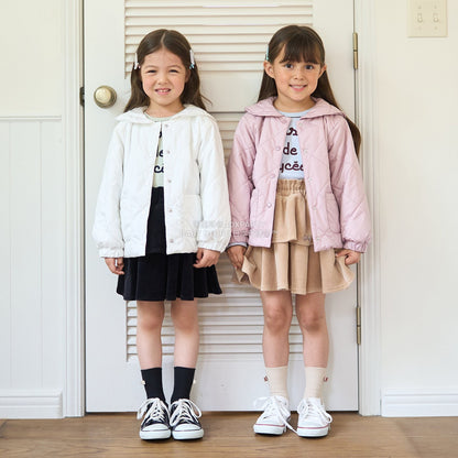 日本童裝 Ly# mine 可拆卸水手領絎縫夾棉外套 100-150cm 女童款 冬季 (適合初秋、香港平均溫度）OUTERWEAR 