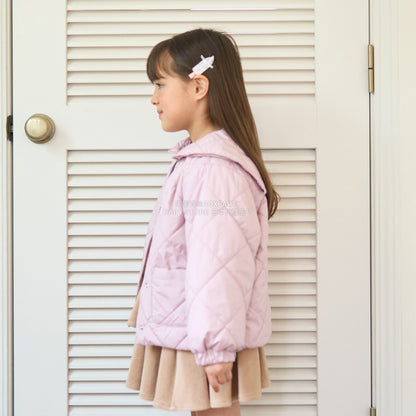 日本童裝 Ly# mine 可拆卸水手領絎縫夾棉外套 100-150cm 女童款 冬季 (適合初秋、香港平均溫度）OUTERWEAR 