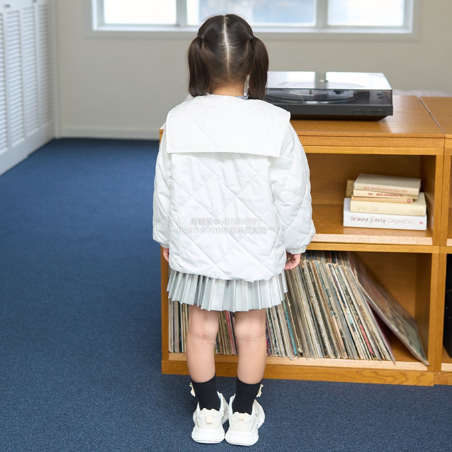 日本童裝 Ly# mine 可拆卸水手領絎縫夾棉外套 100-150cm 女童款 冬季 (適合初秋、香港平均溫度）OUTERWEAR 