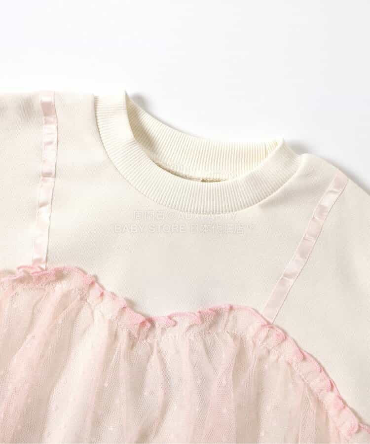 日本童裝 BREEZE 假兩件薄紗上衣 80-140cm 女童款 冬季 TOPS