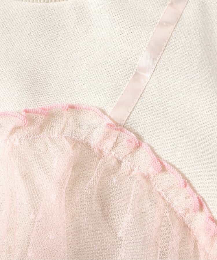 日本童裝 BREEZE 假兩件薄紗上衣 80-140cm 女童款 冬季 TOPS