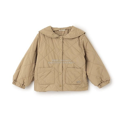 日本童裝 Ly# mine 可拆卸水手領絎縫夾棉外套 100-150cm 女童款 冬季 (適合初秋、香港平均溫度）OUTERWEAR 