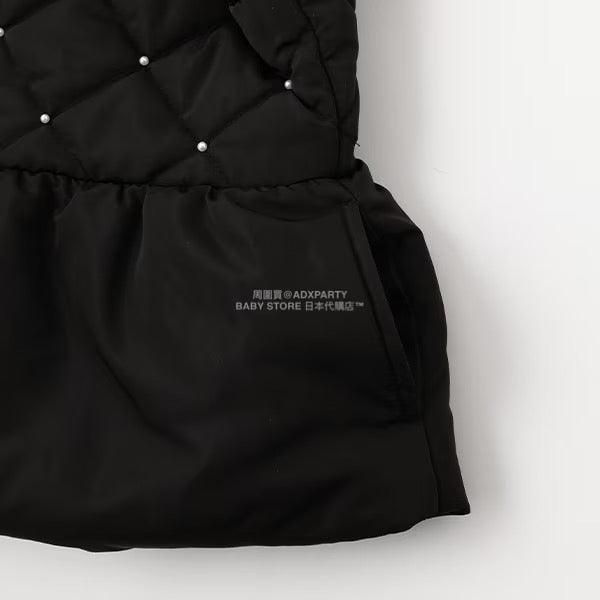 日本童裝 Ly# mine 珍珠絎縫荷葉邊收腰夾棉外套 100-150cm 女童款 冬季 (適合初秋、香港平均溫度）OUTERWEAR 