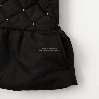 日本童裝 Ly# mine 珍珠絎縫荷葉邊收腰夾棉外套 100-150cm 女童款 冬季 (適合初秋、香港平均溫度）OUTERWEAR 