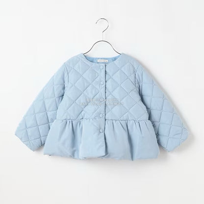 日本童裝 Ly# mine 珍珠絎縫荷葉邊收腰夾棉外套 100-150cm 女童款 冬季 (適合初秋、香港平均溫度）OUTERWEAR 