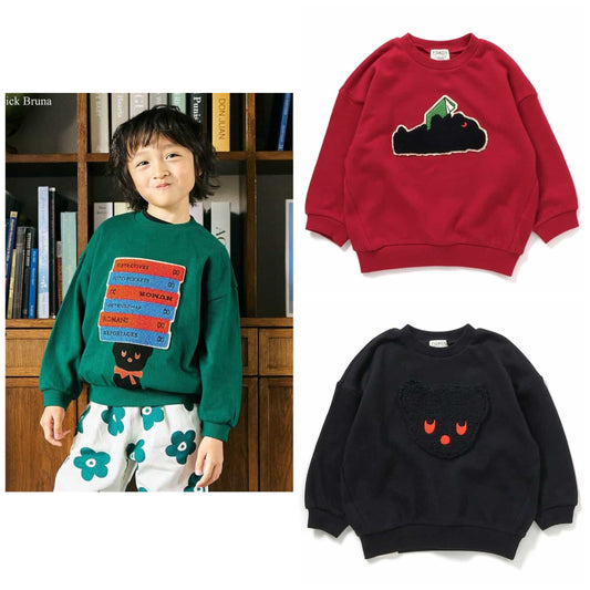日本童裝 F.O.KIDS x Black Bear Dick Bruna 黑熊衛衣 80-140cm 男童款/女童款 秋冬季 Tops 其他品牌童裝 聖誕紅/新年紅