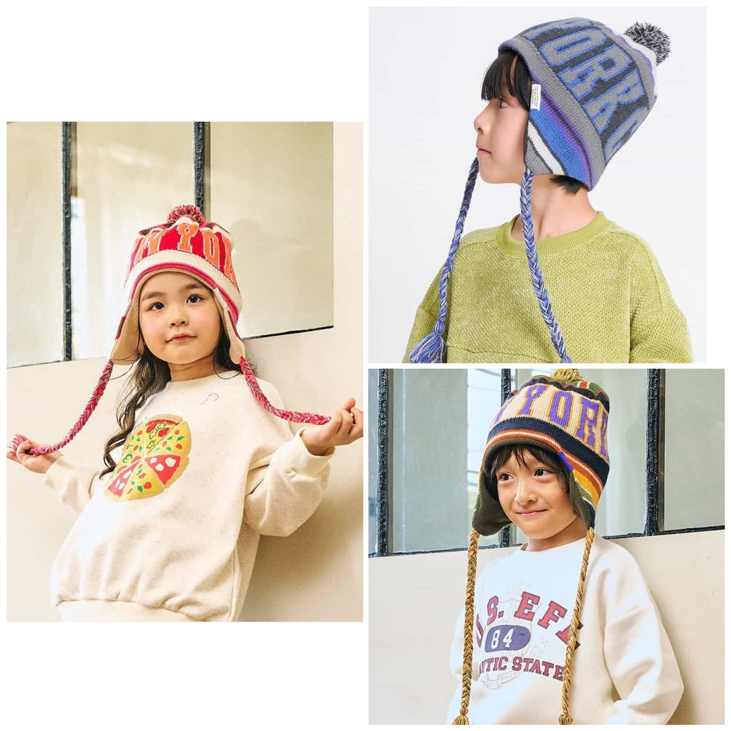 日本直送 F.O.KIDS 針織冷帽 48-58cm 帽系列 聖誕紅/新年紅