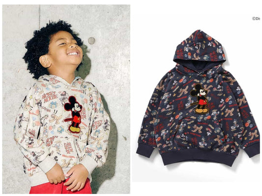 日本童裝 F.O.KIDS x Disney 連帽印花衛衣 80-150cm 男童款/女童款 秋冬季 TOPS 其他品牌童裝