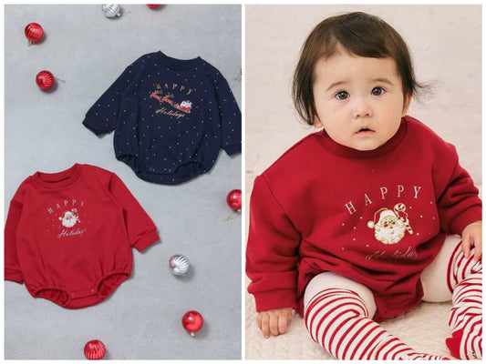 日本童裝 apres les cours 連衣 70-80cm 男童款/女童款 初生嬰兒 冬季 Jumpsuit Christmas 聖誕快樂特輯 聖誕服裝/飾物配件 聖誕紅/新年紅