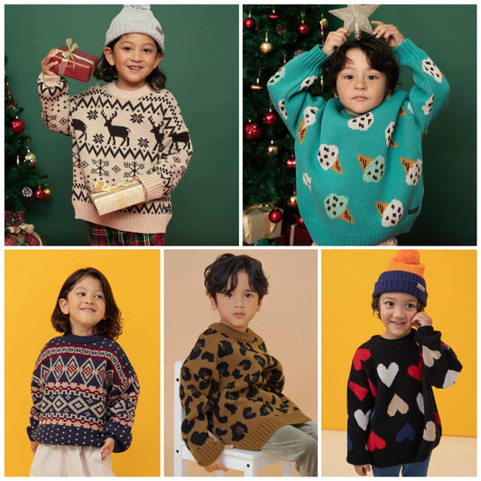 日本童裝 BREEZE 針織冷衫 80-140cm 男童款/女童款 冬季 Tops Christmas 聖誕快樂特輯 聖誕服裝/飾物配件