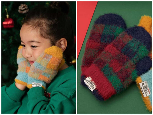 日本直送 BR#22EE 格仔手套 80-140cm 手套系列 Christmas 聖誕快樂特輯 聖誕服裝/飾物配件 聖誕紅/新年紅