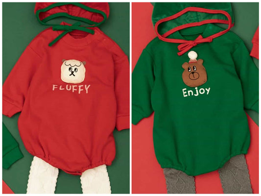 日本童裝 BREEZE 連衣 70-80cm 男童款/女童款 初生嬰兒 冬季 Jumpsuit Christmas 聖誕快樂特輯 聖誕服裝/飾物配件 聖誕紅/新年紅