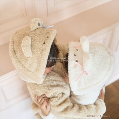 日本童裝 Ly# mine 【Studio Haneul】 毛毛拉鍊連帽衫 100-140cm 女童款 冬季 OUTERWEAR