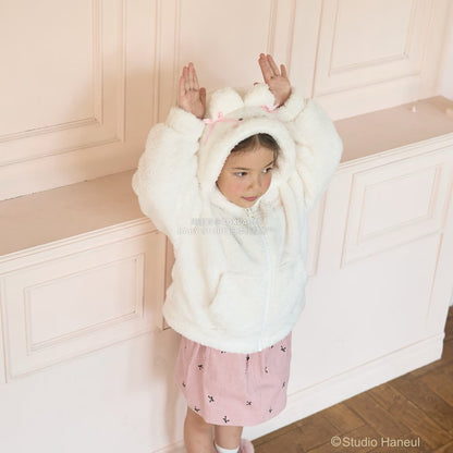 日本童裝 Ly# mine 【Studio Haneul】 毛毛拉鍊連帽衫 100-140cm 女童款 冬季 OUTERWEAR