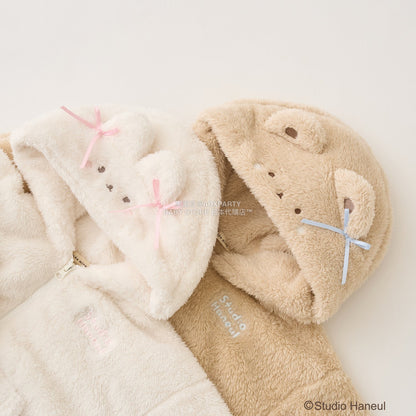 日本童裝 Ly# mine 【Studio Haneul】 毛毛拉鍊連帽衫 100-140cm 女童款 冬季 OUTERWEAR