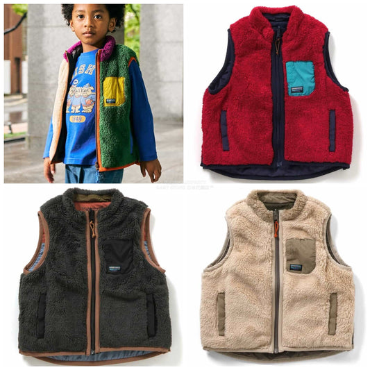 日本童裝 F.O.KIDS 2Way 雙面兩著 絨毛背心外套 80-140cm 男童款 秋季 OUTERWEAR 其他品牌童裝