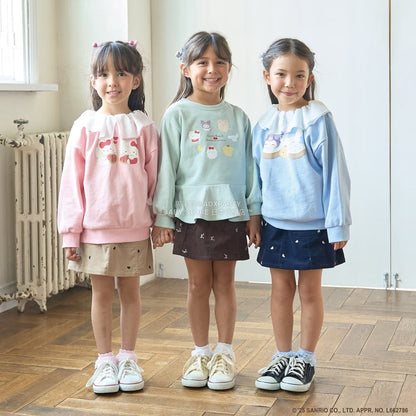 日本童裝 Ly# mine x Sanrio 2Way 前後兩著 薄紗領衛衣 100-140cm 女童款 冬季 TOPS