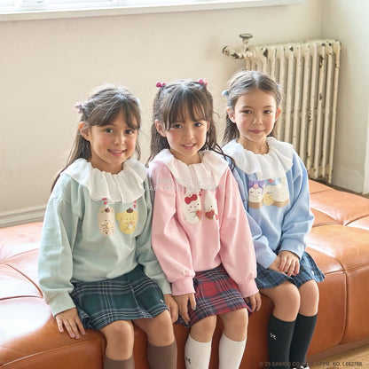 日本童裝 Ly# mine x Sanrio 2Way 前後兩著 薄紗領衛衣 100-140cm 女童款 冬季 TOPS