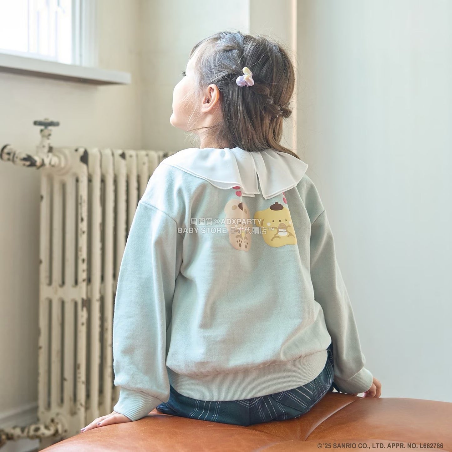 日本童裝 Ly# mine x Sanrio 2Way 前後兩著 薄紗領衛衣 100-140cm 女童款 冬季 TOPS