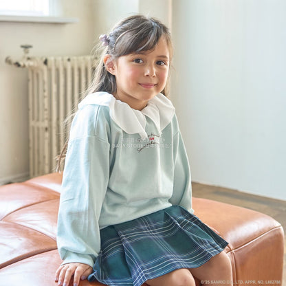 日本童裝 Ly# mine x Sanrio 2Way 前後兩著 薄紗領衛衣 100-140cm 女童款 冬季 TOPS