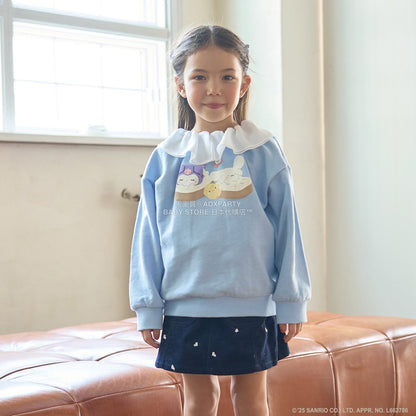 日本童裝 Ly# mine x Sanrio 2Way 前後兩著 薄紗領衛衣 100-140cm 女童款 冬季 TOPS