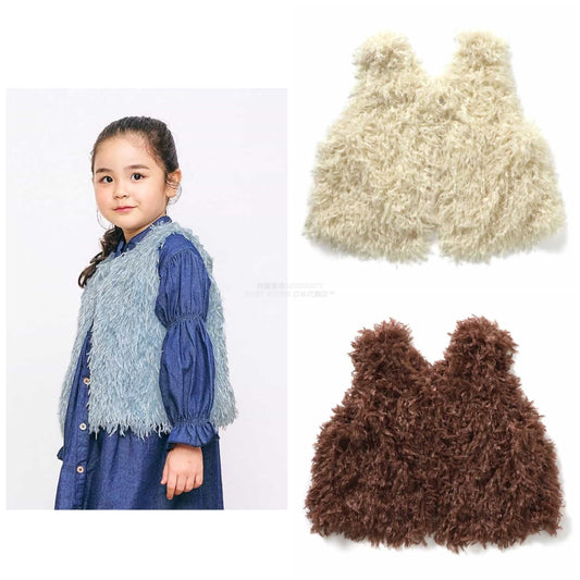 日本童裝 SERAPH 毛毛背心外套 90-150cm 女童款 秋季 OUTERWEAR