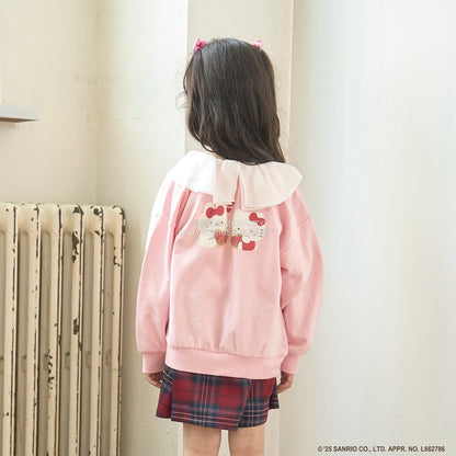 日本童裝 Ly# mine x Sanrio 2Way 前後兩著 薄紗領衛衣 100-140cm 女童款 冬季 TOPS