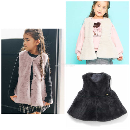 日本童裝 SERAPH 毛毛背心外套 80-140cm 女童款 秋季 OUTERWEAR