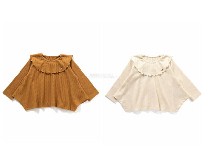 日本童裝 SERAPH 荷葉邊領不規則上衣 80-140cm 女童款 秋季 TOPS