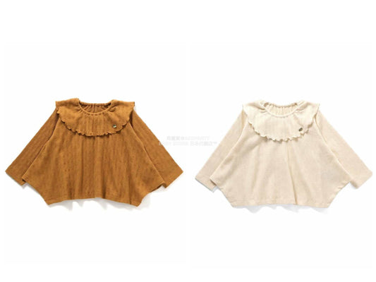 日本童裝 SERAPH 荷葉邊領不規則上衣 80-140cm 女童款 秋季 TOPS