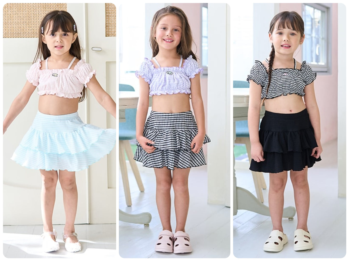 Japanese children's clothing Ly# mine UV protection swimsuit two-piece set 100-130cm girls summer swimsuit special edition [Japan pre-sale: mid-April 2025] 