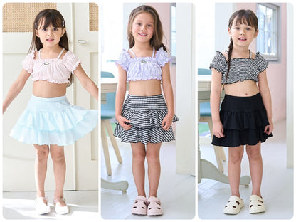 Japanese children's clothing Ly# mine UV protection swimsuit two-piece set 100-130cm girls summer swimsuit special edition [Japan pre-sale: mid-April 2025] 