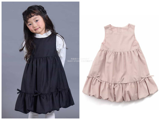 日本童裝 SERAPH 蝴蝶結燈籠泡泡背心裙 80-140cm 女童款 秋季 DRESSES