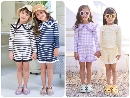Japanese children's clothing Ly# mine UV protection swimsuit two-piece set 100-130cm girls summer swimsuit special edition [Japan pre-sale: mid-April 2025] 