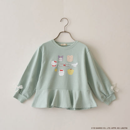 日本童裝 Ly# mine x Sanrio 荷葉邊剪影印花衛衣 100-140cm 女童款 冬季 TOPS