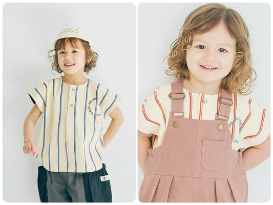 Japanese children's clothing p.prem#r striped sleeveless top 80-140cm boys' summer TOPS 